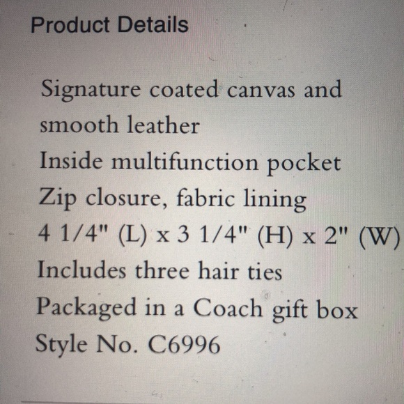 ⭐️🌙 COACH BOXED MINI BOXY COSMETIC CASE AND HAIR TIES SET ⭐️🌙 - Picture 16 of 16